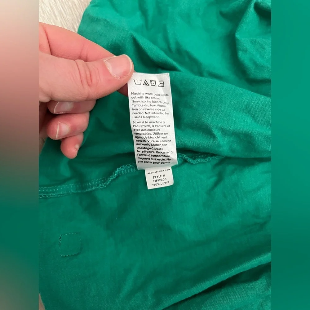 Tea Collection Girl’s Long Sleeve Skirted Green Floral Dress - Size 12 - Picture 5 of 8